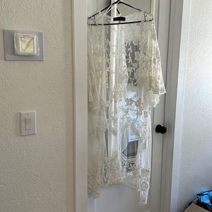 Beautiful kimono or lace beach coverup from Francesca’s size L PRICED to SELL